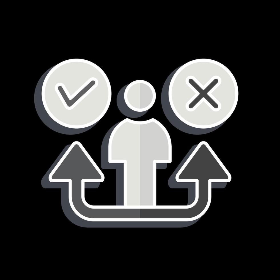 Icon Decision. related to Choice symbol. glossy style. simple illustration vector