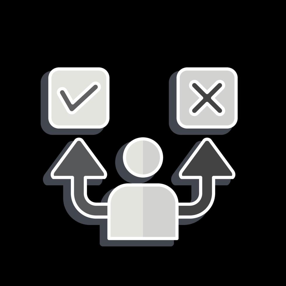 Icon Decide. related to Choice symbol. glossy style. simple illustration vector