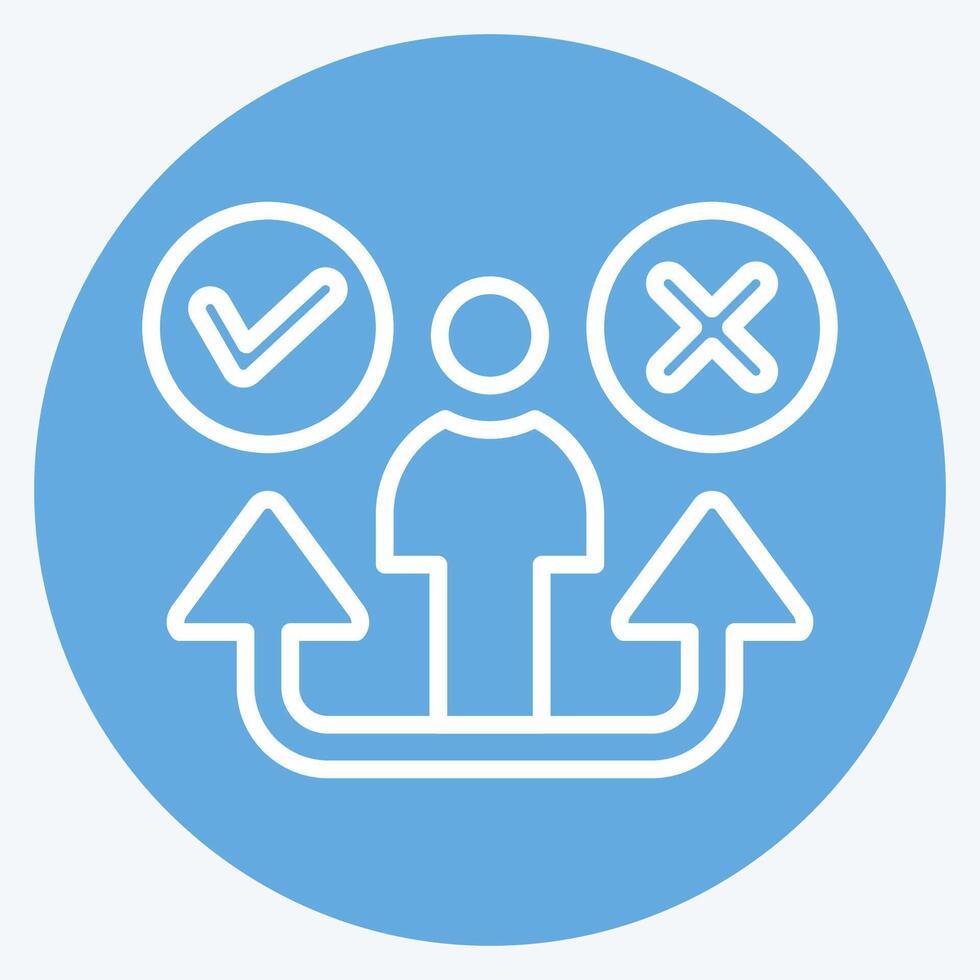 Icon Decision. related to Choice symbol. blue eyes style. simple illustration vector
