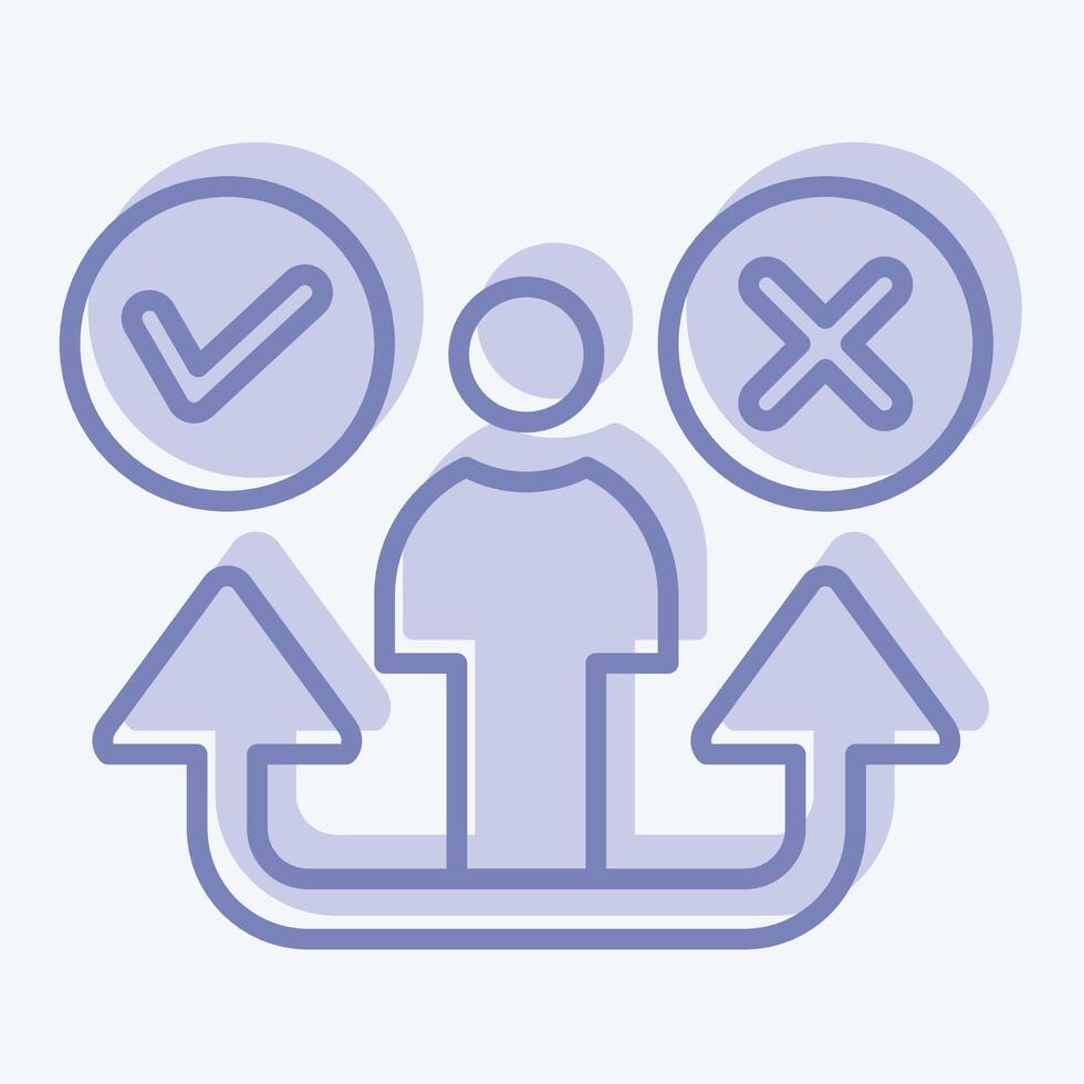 Icon Decision. related to Choice symbol. two tone style. simple illustration vector