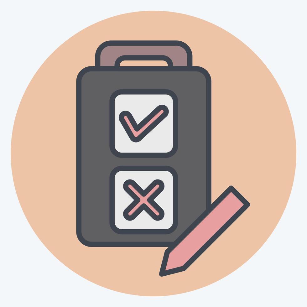 Icon Quiz. related to Choice symbol. color mate style. simple illustration vector