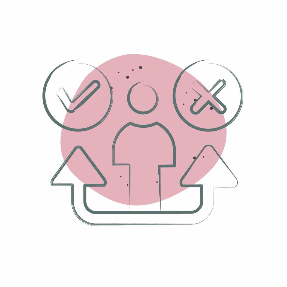 Icon Decision. related to Choice symbol. Color Spot Style. simple illustration vector