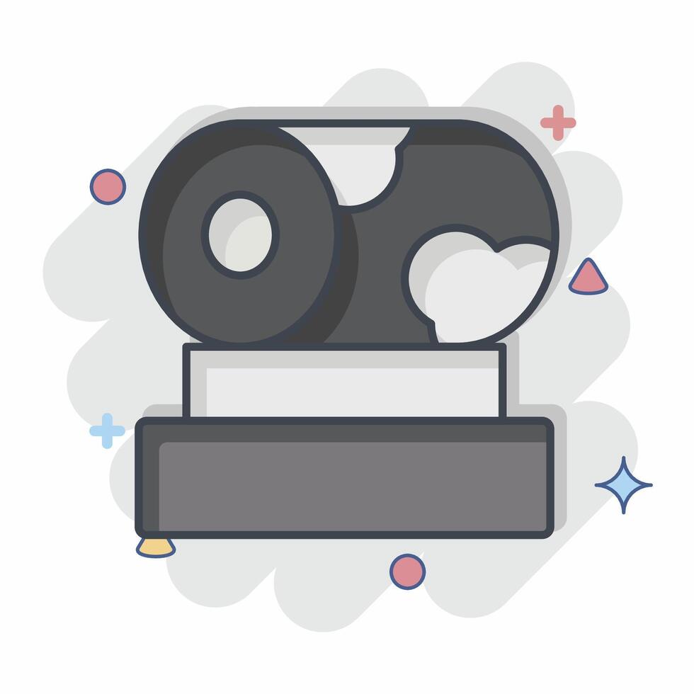 Icon Drum. related to Korea symbol. comic style. simple illustration vector