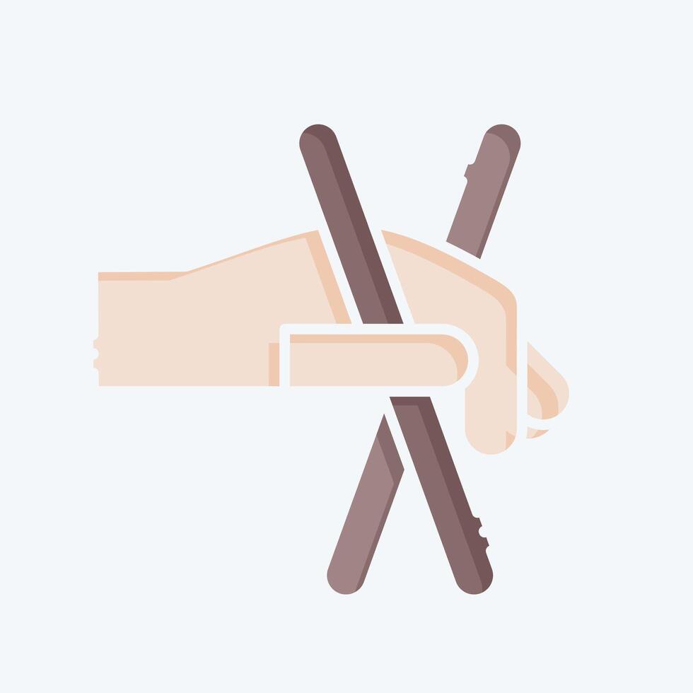 Icon Chopsticks. related to Korea symbol. doodle style. simple illustration vector