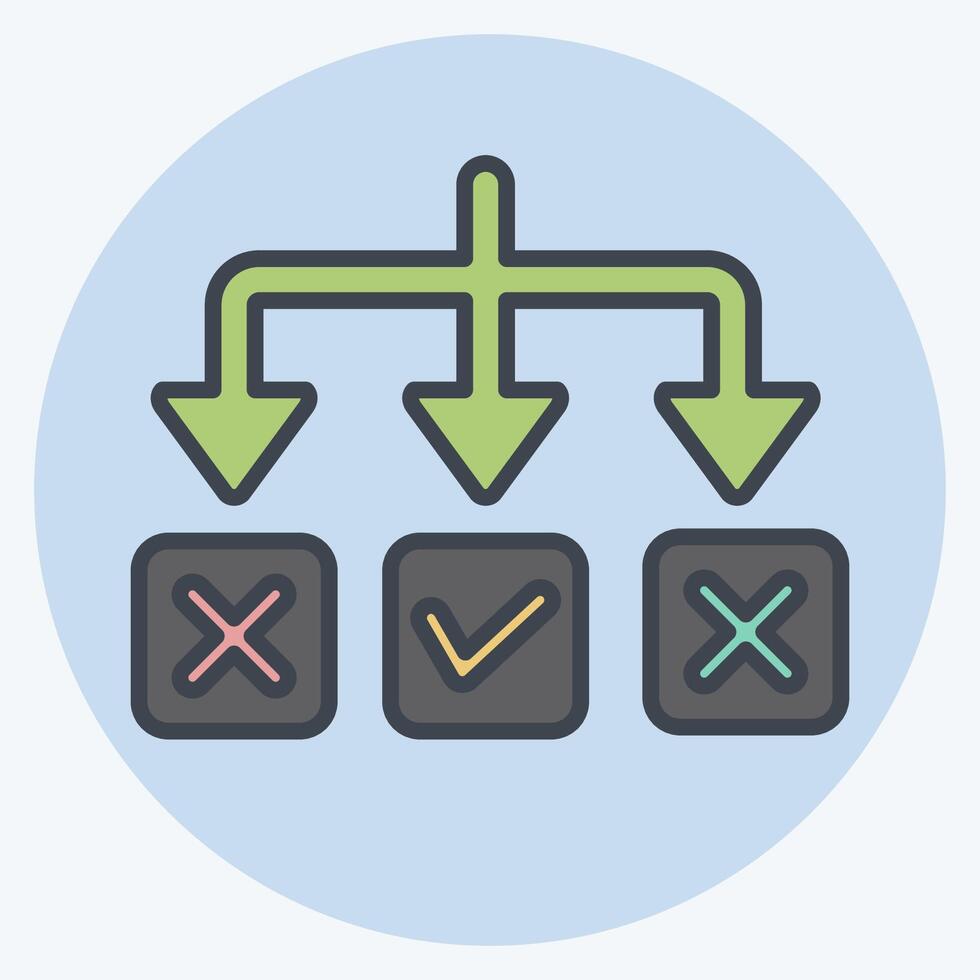 Icon Solving. related to Choice symbol. color mate style. simple illustration vector