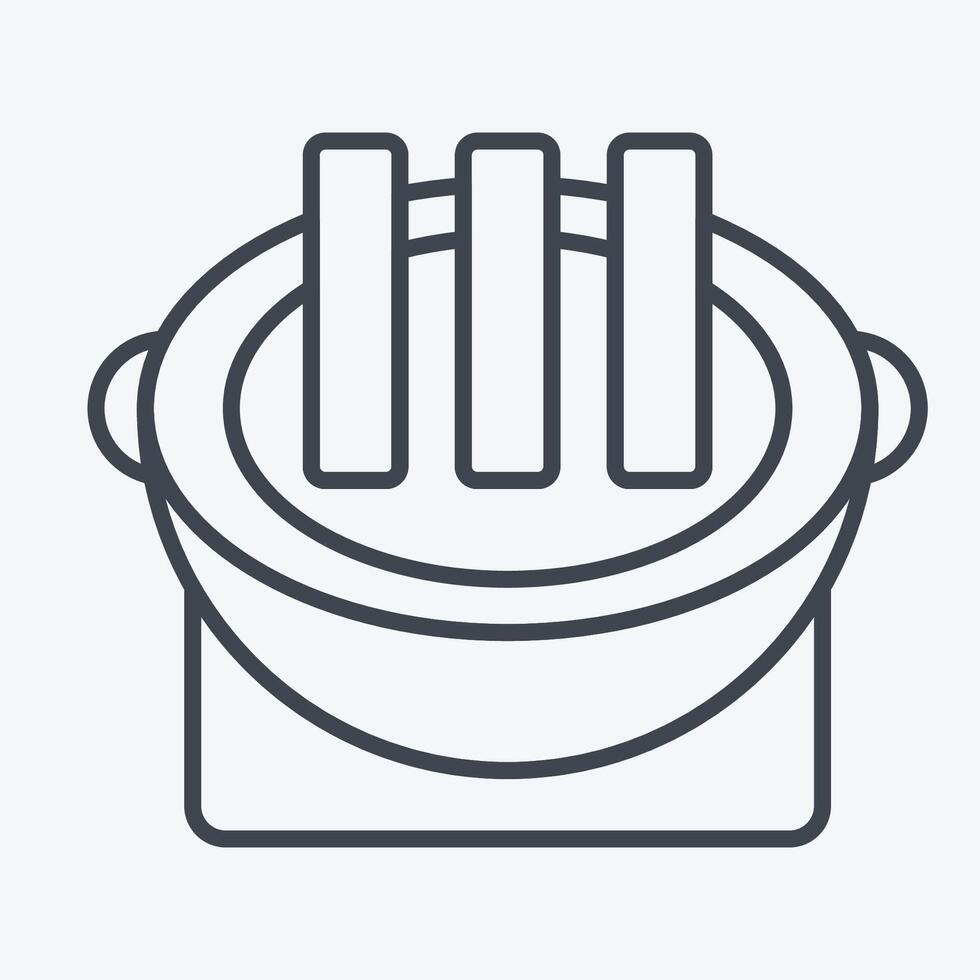 Icon Grilled Meat. related to Korea symbol. line style. simple illustration vector