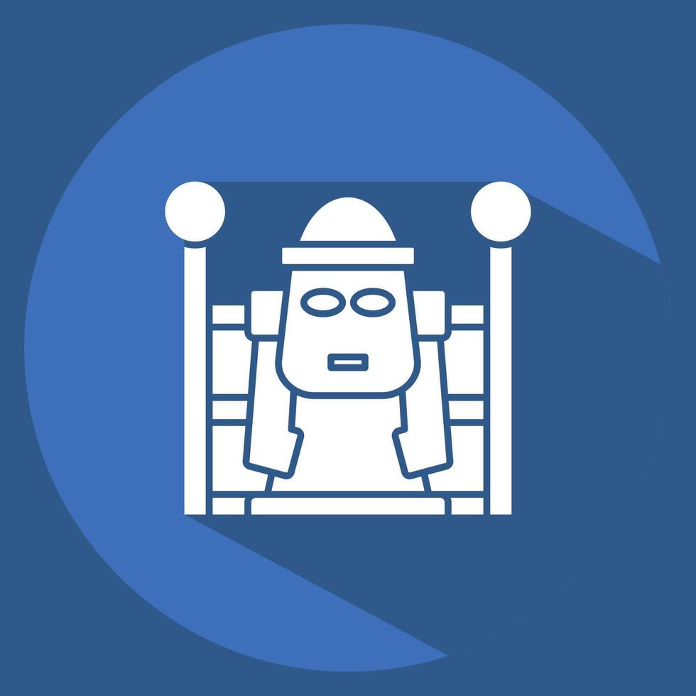 Icon Dol Hareubang. related to Korea symbol. long shadow style. simple illustration vector