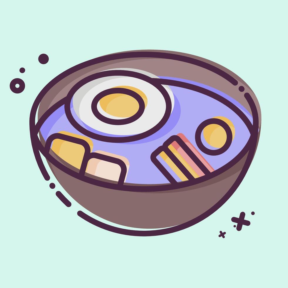Icon Bibimbap. related to Korea symbol. MBE style. simple illustration vector