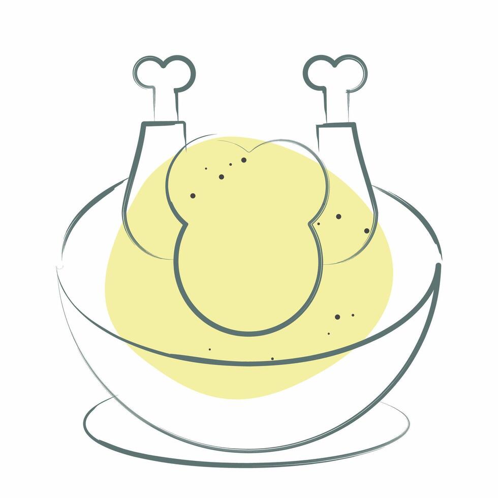 Icon Chicken Soup. related to Korea symbol. Color Spot Style. simple illustration vector