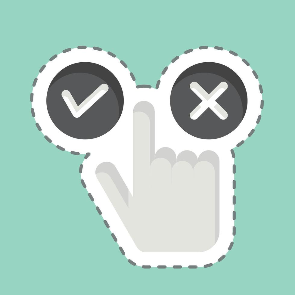 Sticker line cut Choice. related to Choice symbol. simple illustration vector
