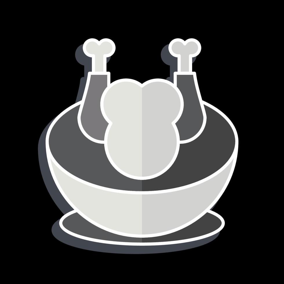 Icon Chicken Soup. related to Korea symbol. glossy style. simple illustration vector