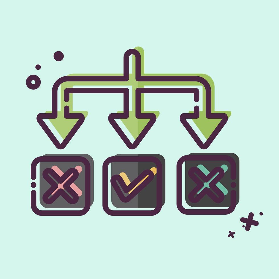 Icon Solving. related to Choice symbol. MBE style. simple illustration vector