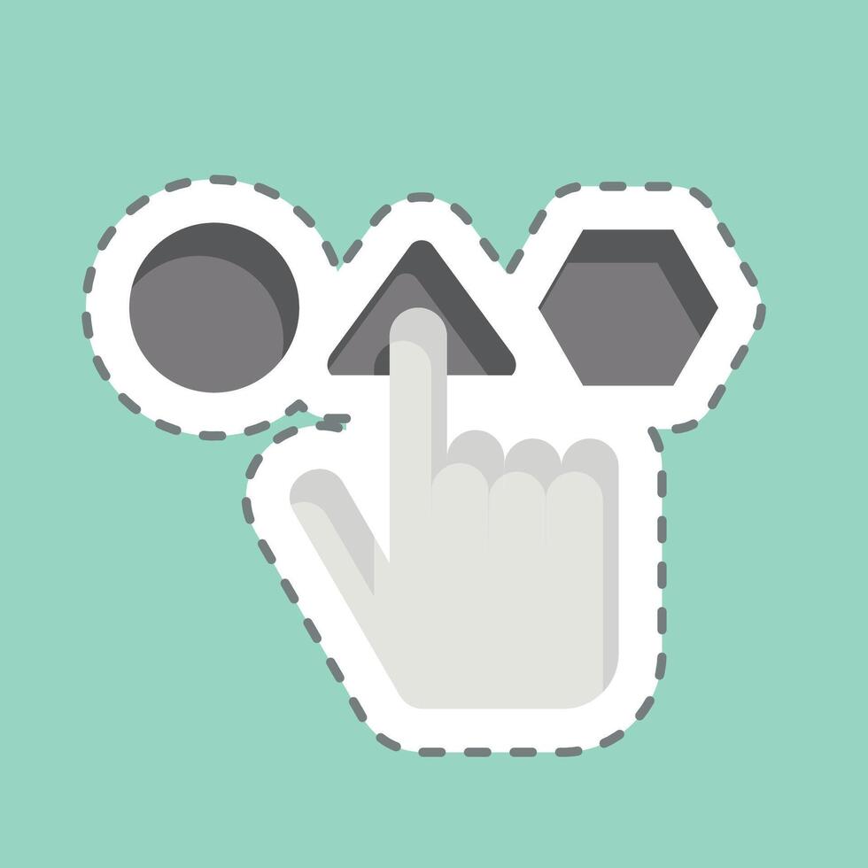 Sticker line cut Pick. related to Choice symbol. simple illustration vector
