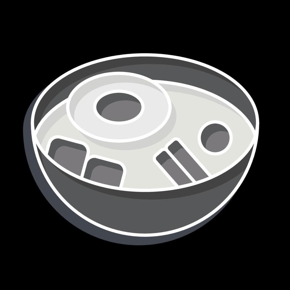 Icon Bibimbap. related to Korea symbol. glossy style. simple illustration vector