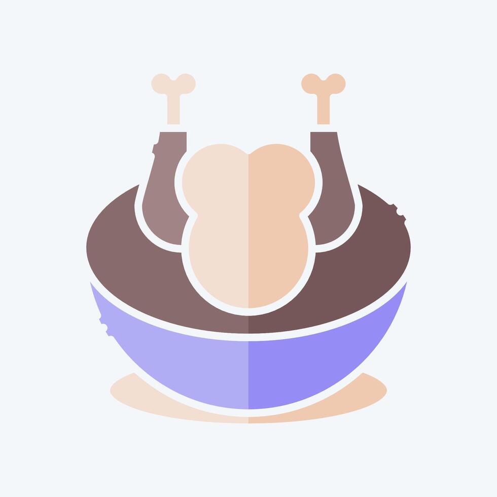 Icon Chicken Soup. related to Korea symbol. doodle style. simple illustration vector
