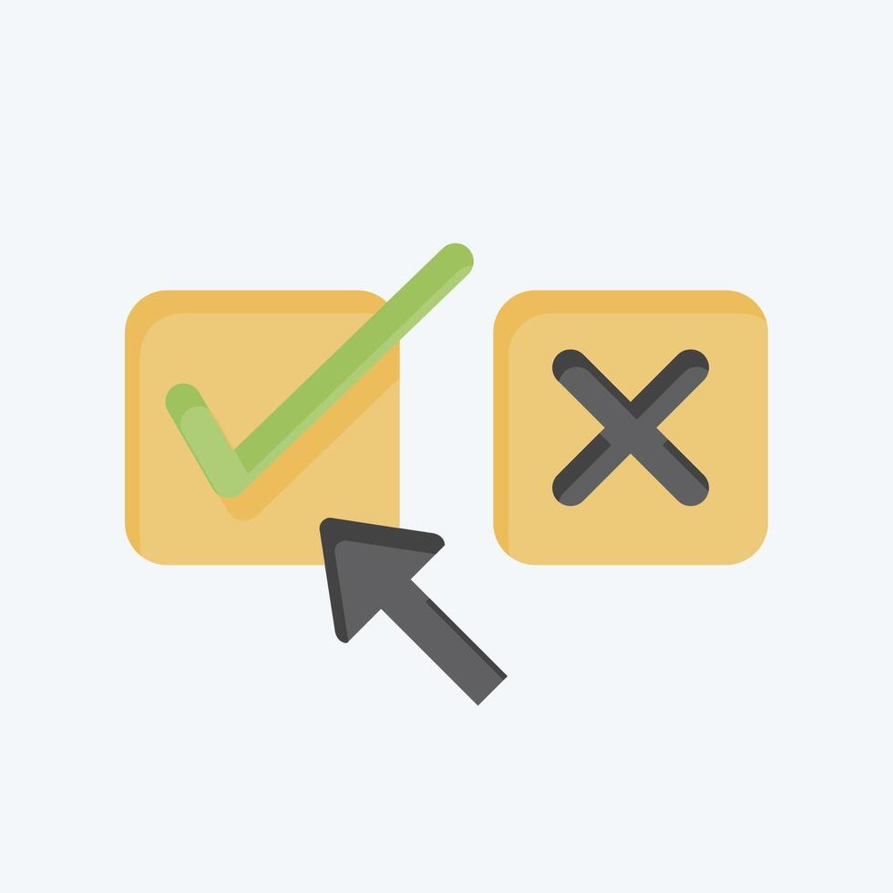 Icon Right Choice. related to Choice symbol. flat style. simple illustration vector