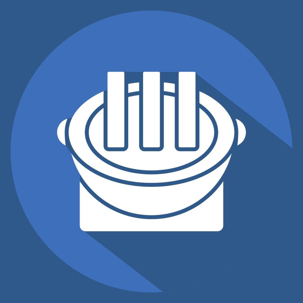 Icon Grilled Meat. related to Korea symbol. long shadow style. simple illustration vector