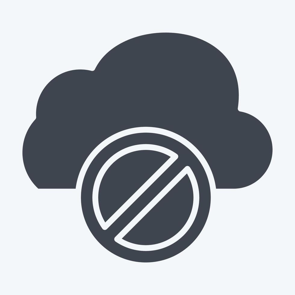 Icon Cloud Block. related to Network symbol. glyph style. simple illustration vector