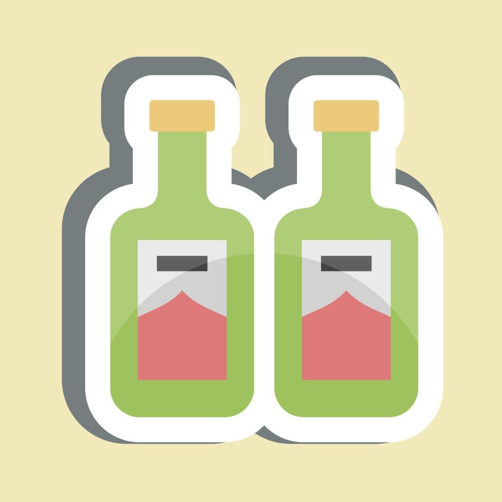 Sticker Soju. related to Korea symbol. simple illustration vector