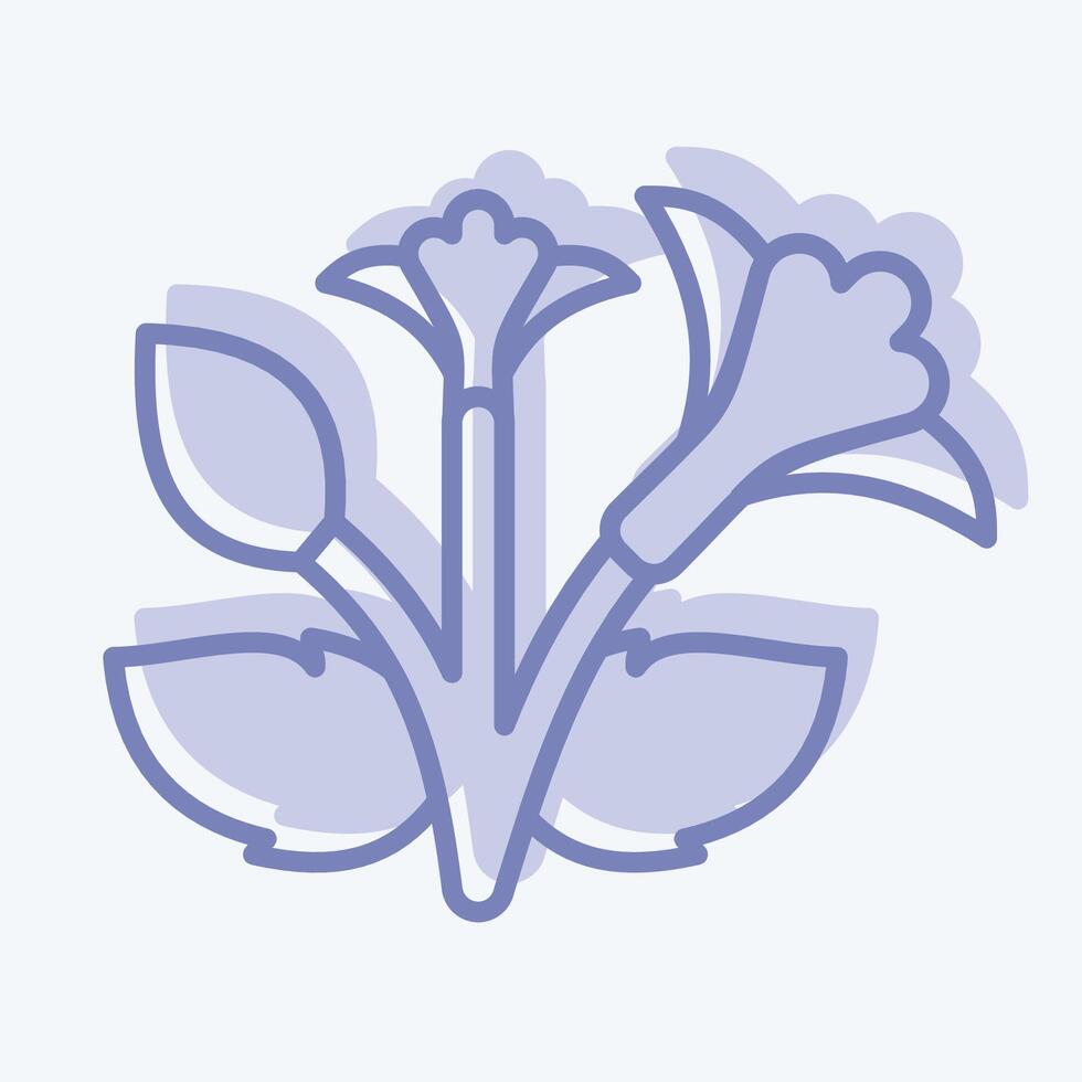 Icon Rose of Sharon. related to Korea symbol. two tone style. simple illustration vector