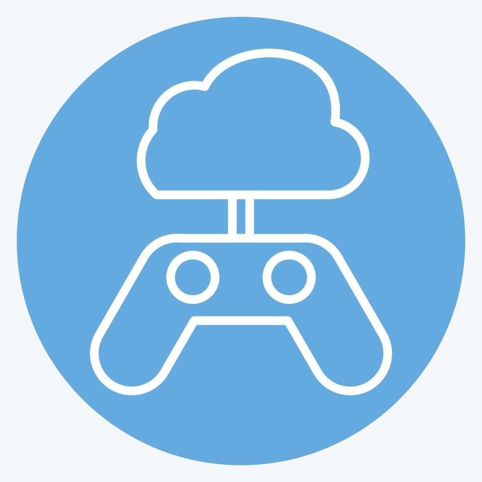 Icon Cloud Game. related to Network symbol. blue eyes style. simple illustration vector