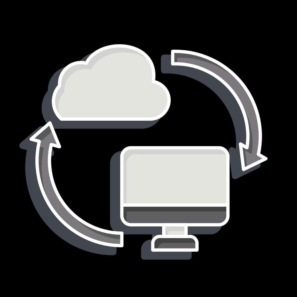 Icon Backup Data. related to Network symbol. glossy style. simple illustration vector