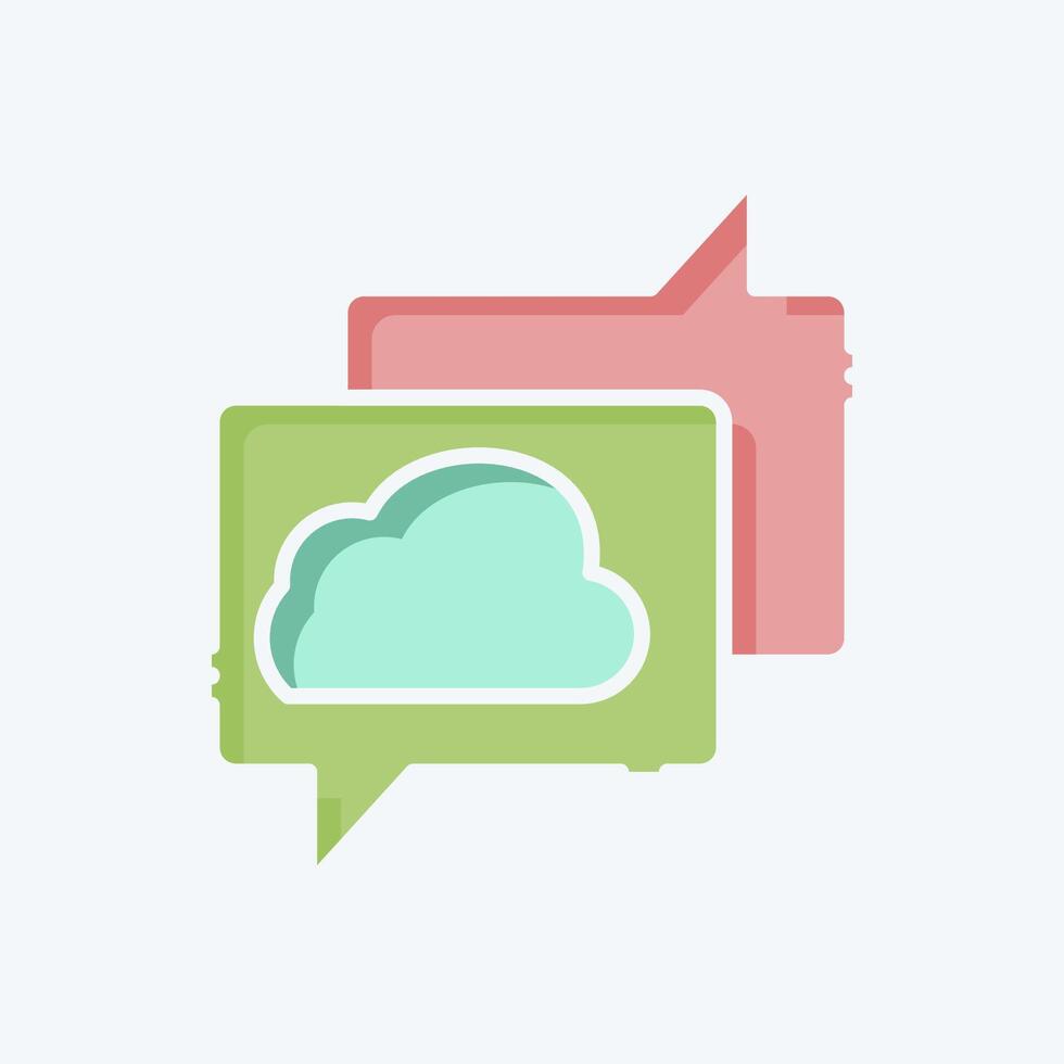 Icon Cloud Chatting. related to Network symbol. doodle style. simple illustration vector