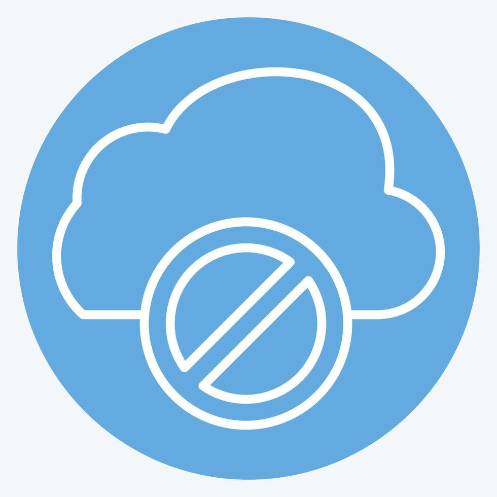 Icon Cloud Block. related to Network symbol. blue eyes style. simple illustration vector