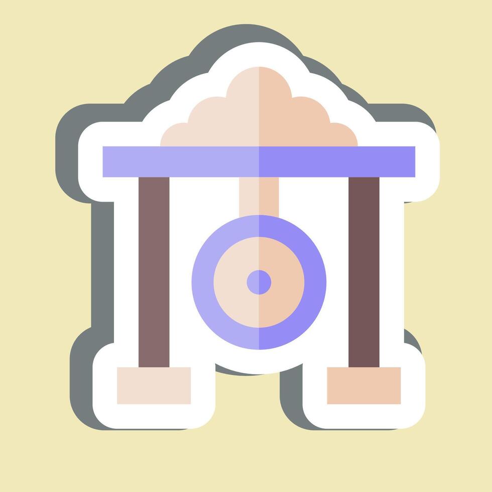 Sticker Gong. related to Korea symbol. simple illustration vector
