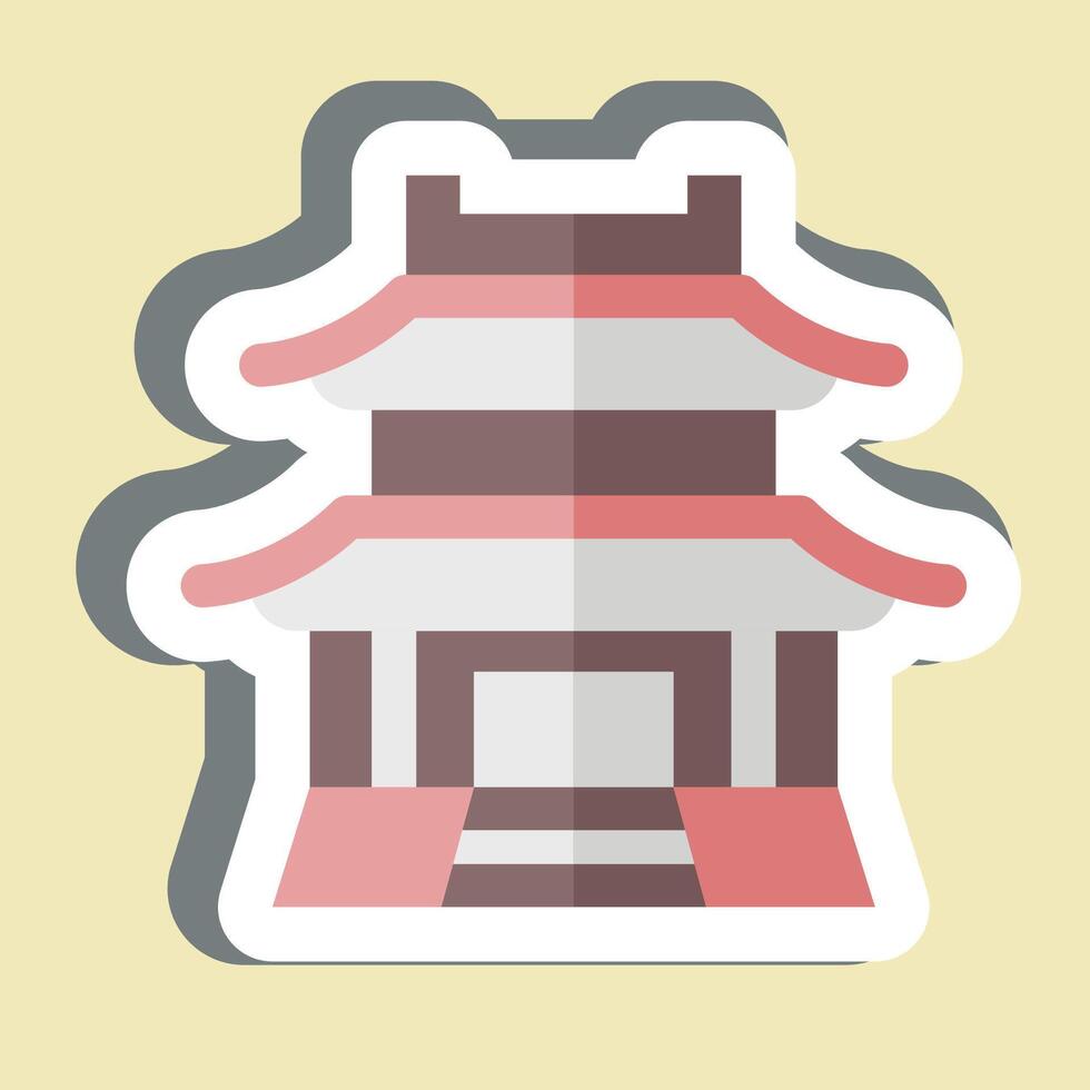 Sticker Gyeongbong. related to Korea symbol. simple illustration vector