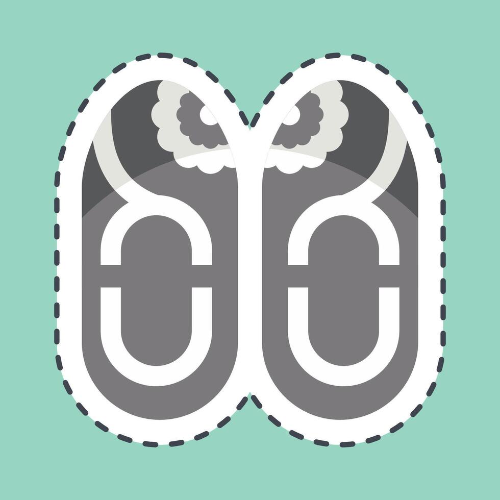 Sticker line cut Shoes. related to Korea symbol. simple illustration vector