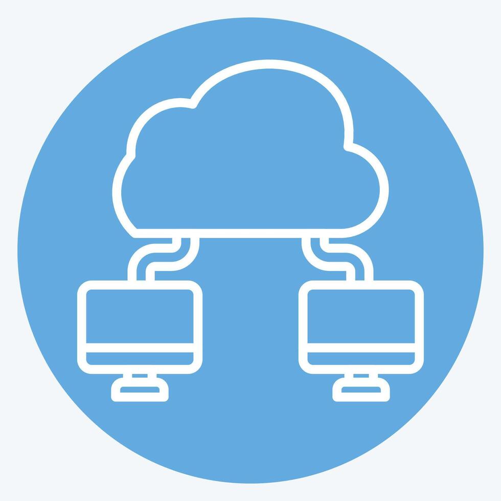 Icon Cloud Connection. related to Network symbol. blue eyes style. simple illustration vector