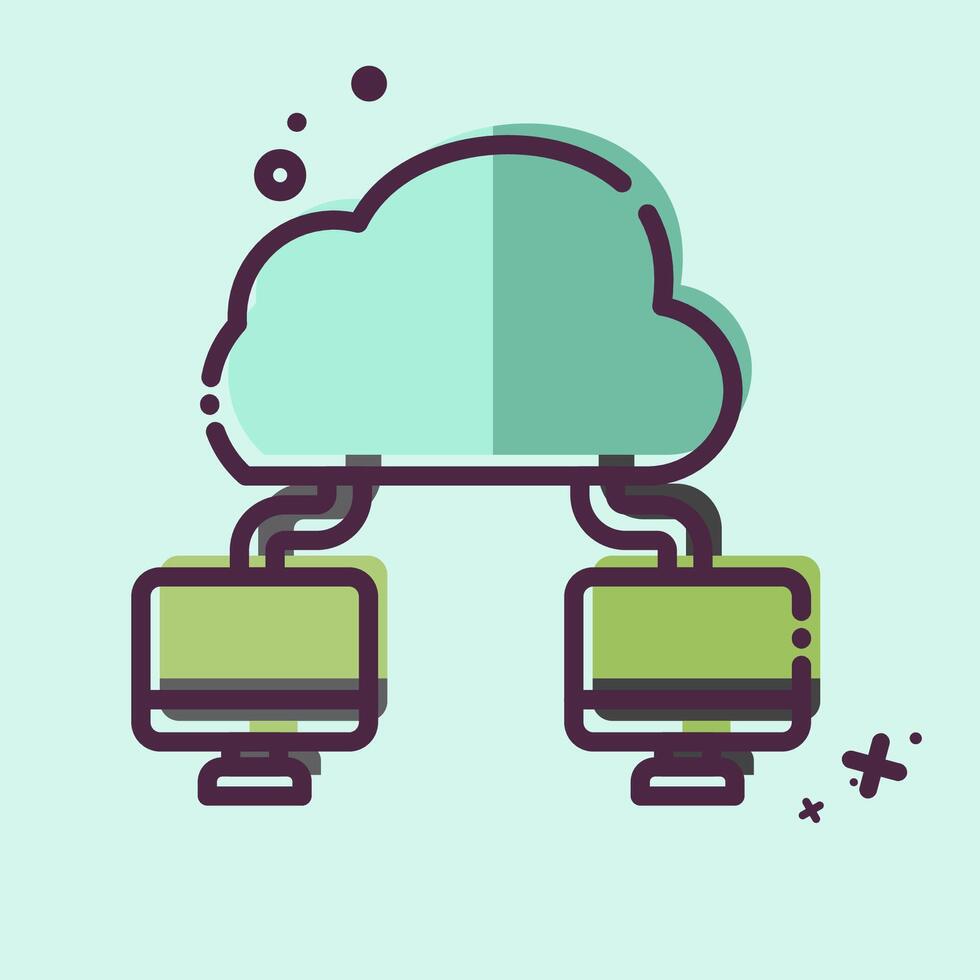 Icon Cloud Connection. related to Network symbol. MBE style. simple illustration vector