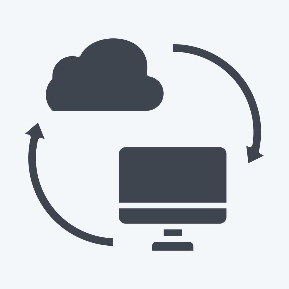 Icon Backup Data. related to Network symbol. glyph style. simple illustration vector