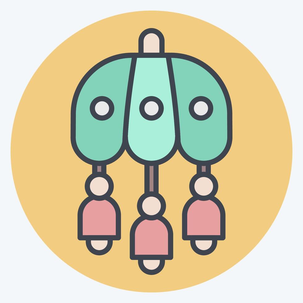 Icon Wind Chime. related to Korea symbol. color mate style. simple illustration vector