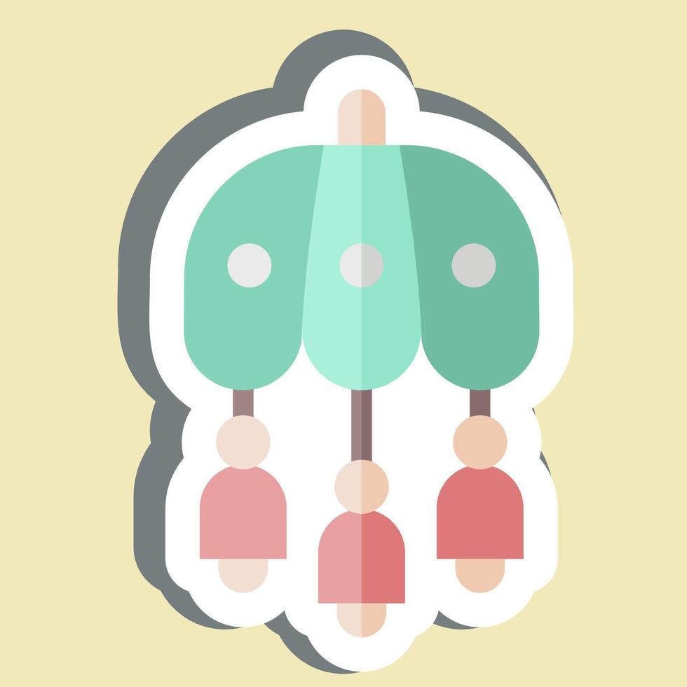 Sticker Wind Chime. related to Korea symbol. simple illustration vector