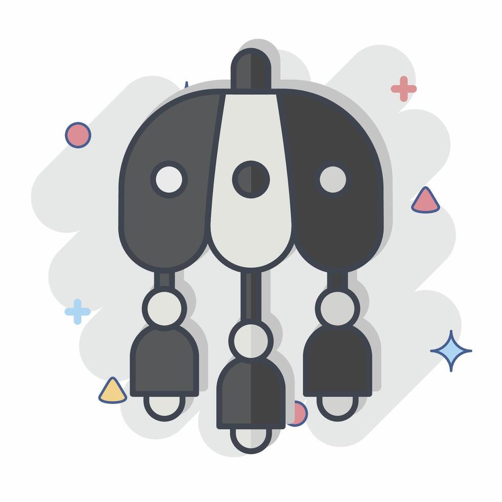 Icon Wind Chime. related to Korea symbol. comic style. simple illustration vector
