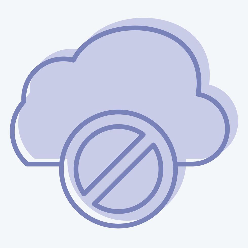 Icon Cloud Block. related to Network symbol. two tone style. simple illustration vector