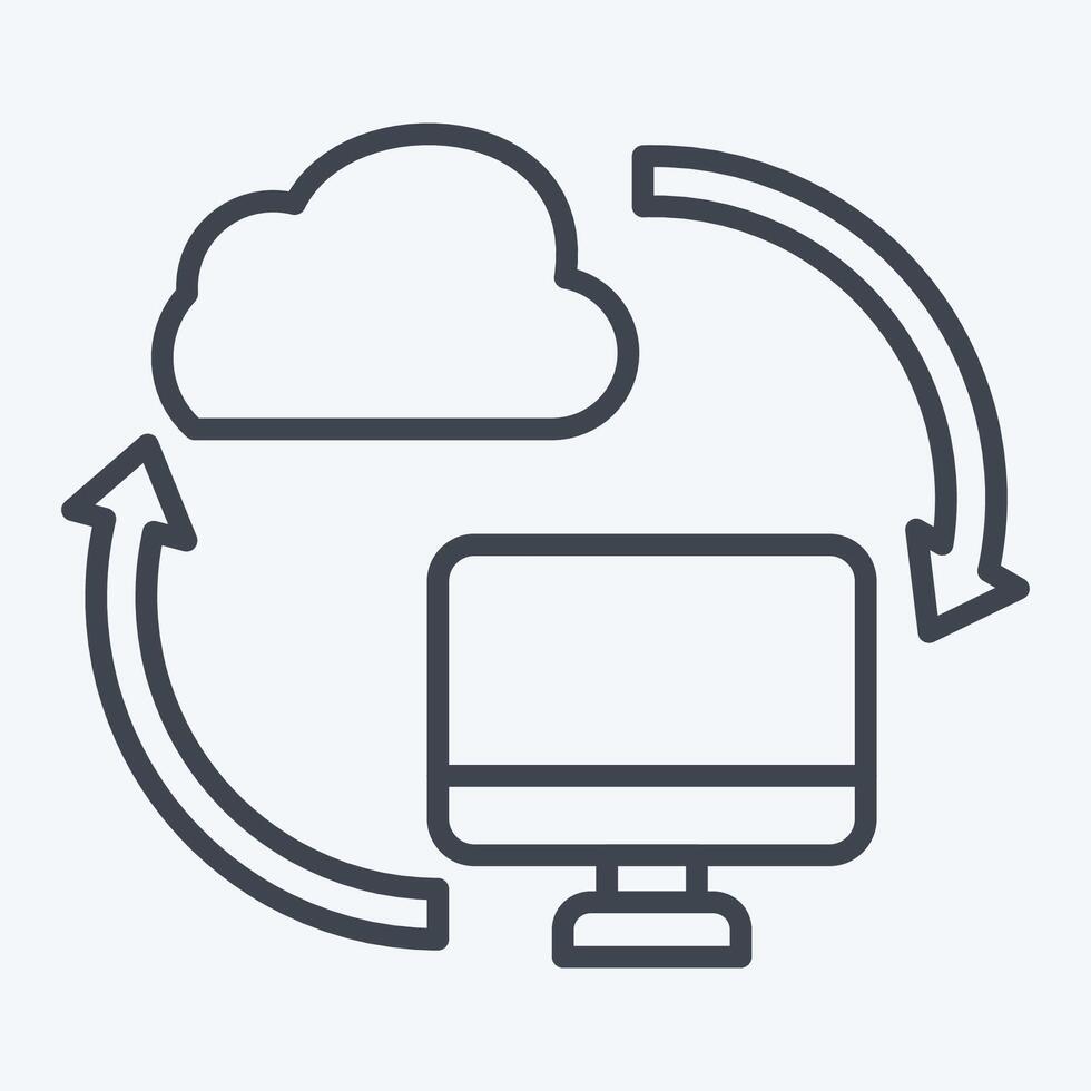 Icon Backup Data. related to Network symbol. line style. simple illustration vector