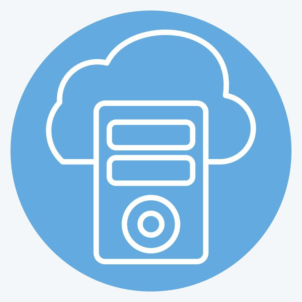 Icon Cloud Database. related to Network symbol. blue eyes style. simple illustration vector
