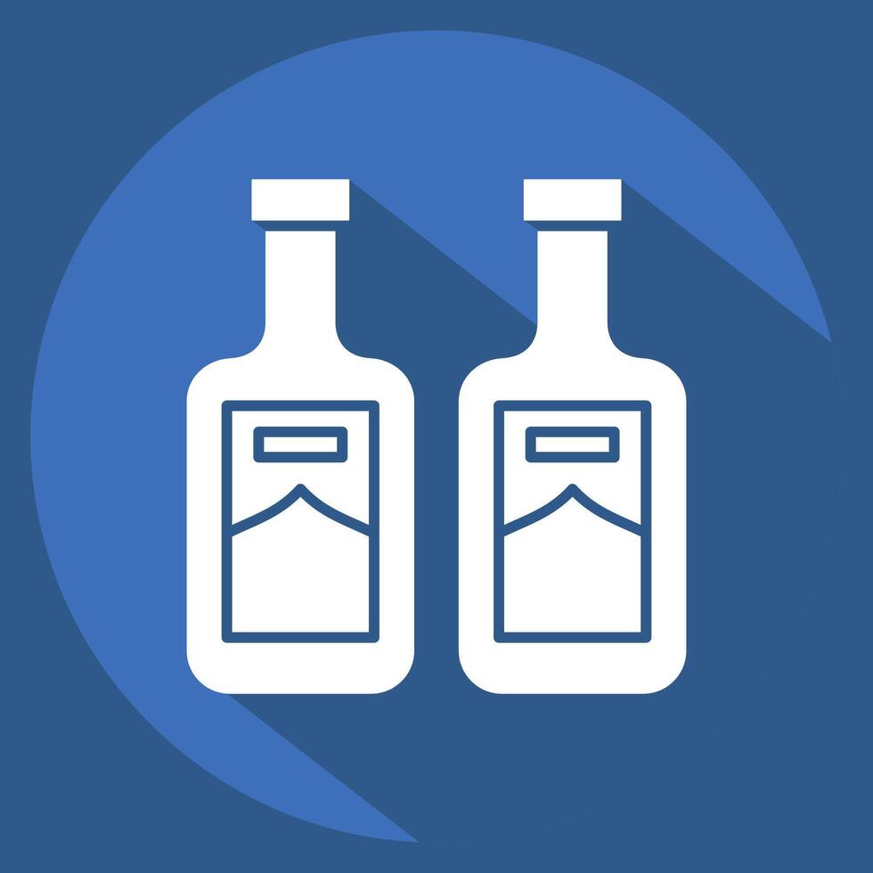 Icon Soju. related to Korea symbol. long shadow style. simple illustration vector