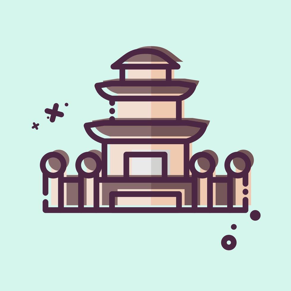 Icon Pagoda. related to Korea symbol. MBE style. simple illustration vector
