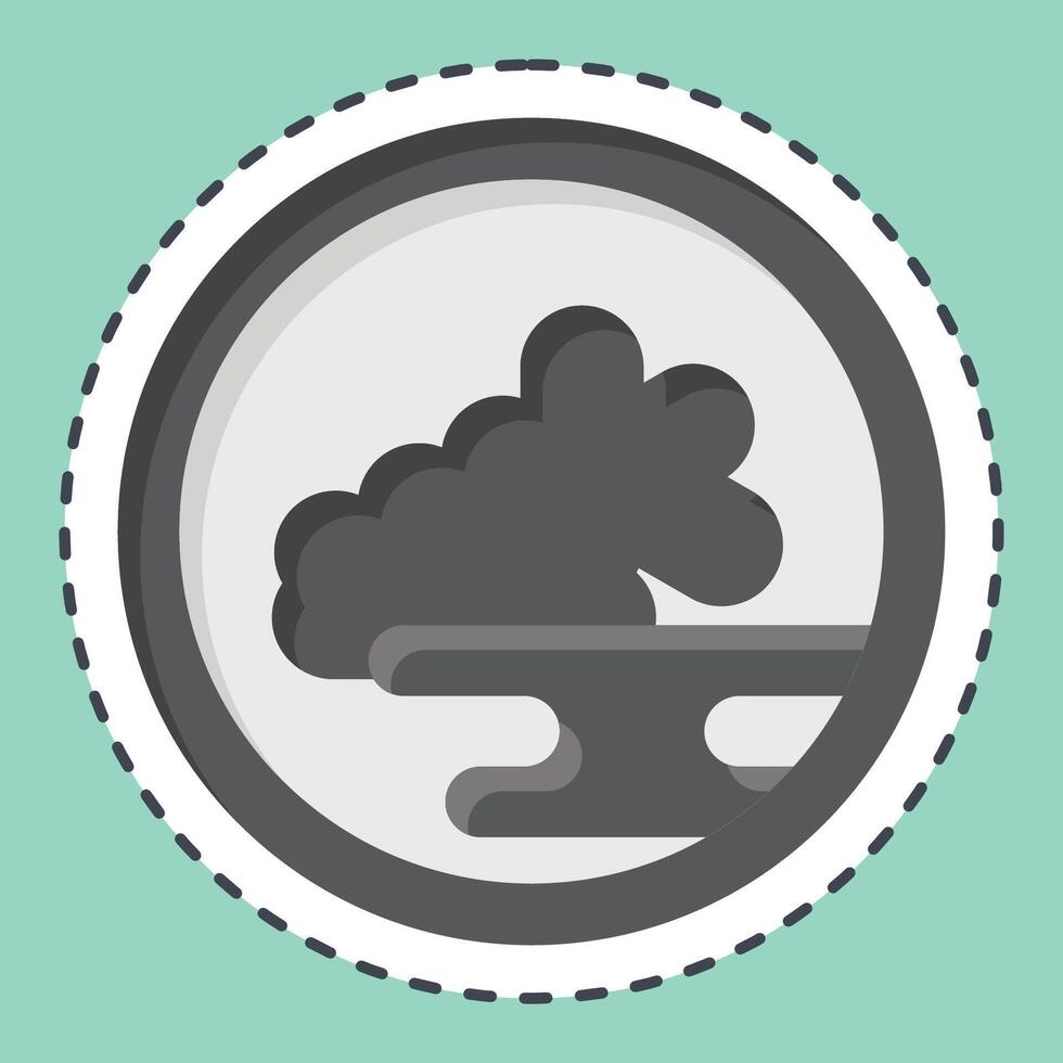 Sticker line cut Kimchi. related to Korea symbol. simple illustration vector