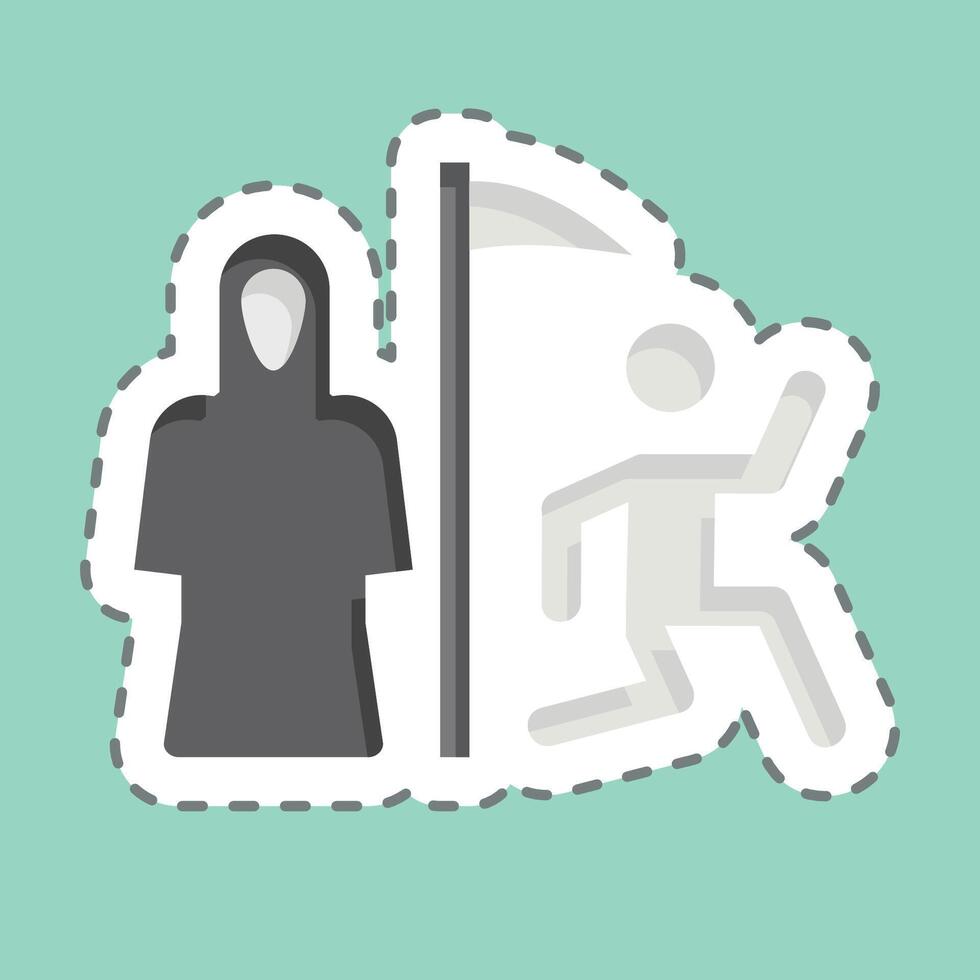 Sticker line cut Grim Reaper. related to Seath symbol. simple illustration vector