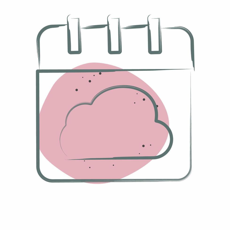Icon Cloud Schedule. related to Network symbol. Color Spot Style. simple illustration vector