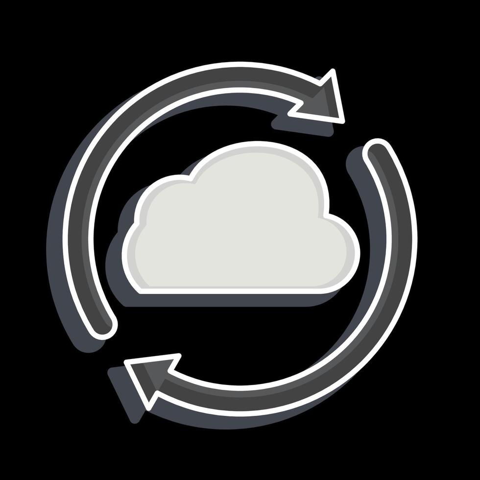 Icon Cloud Reload. related to Network symbol. glossy style. simple illustration vector