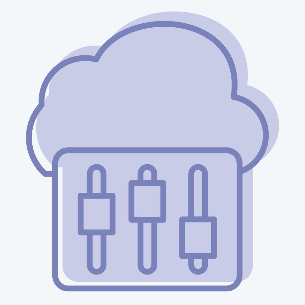 Icon Cloud Setting. related to Network symbol. two tone style. simple illustration vector