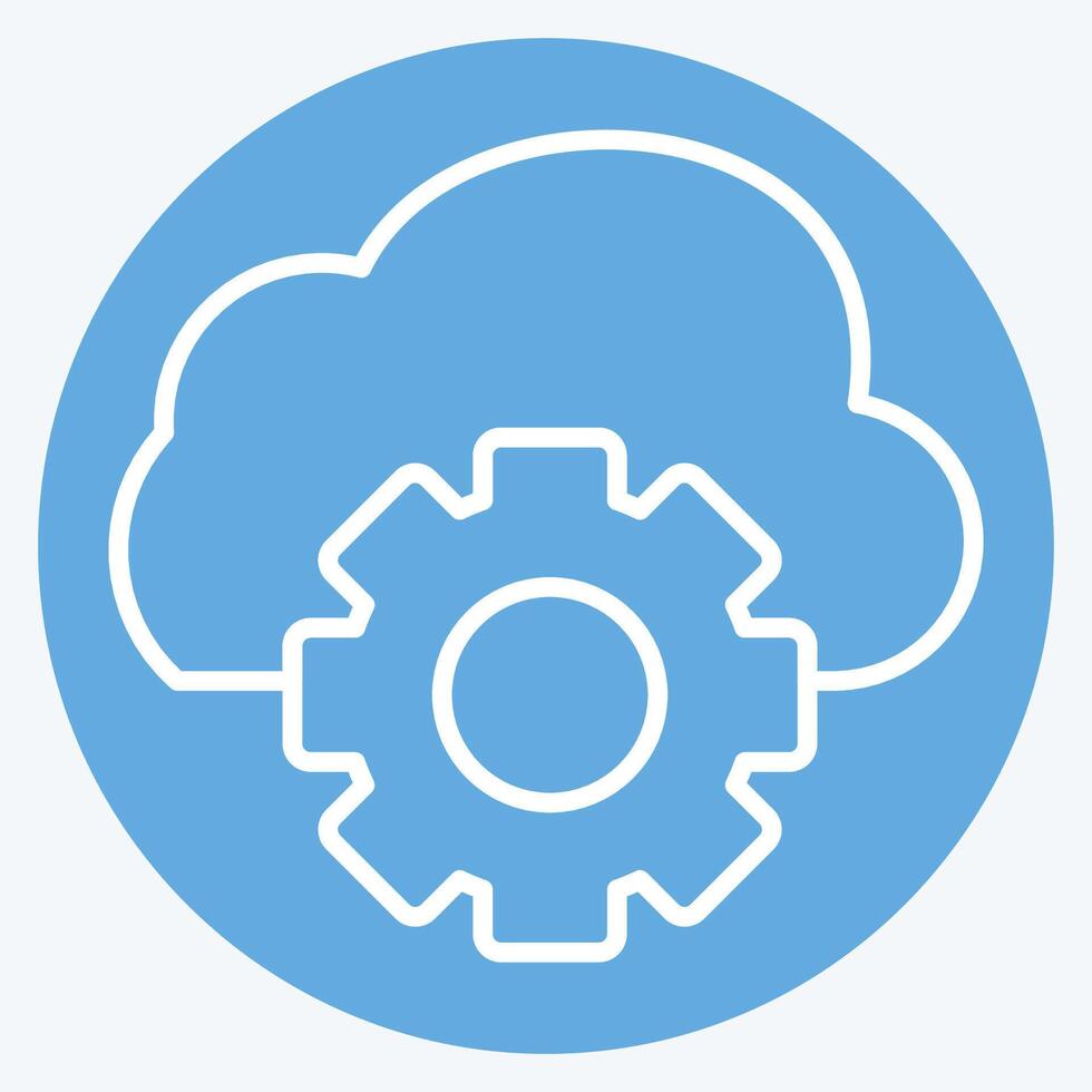 Icon Cloud Management. related to Network symbol. blue eyes style. simple illustration vector