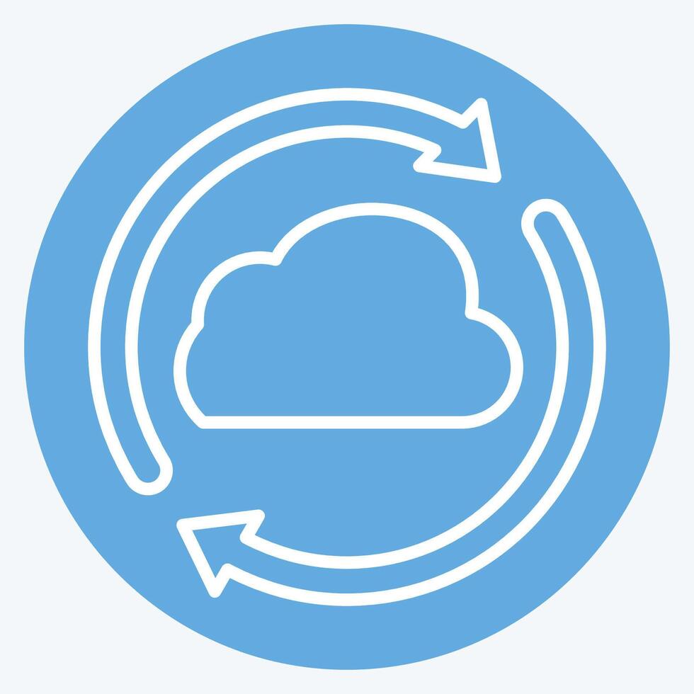 Icon Cloud Reload. related to Network symbol. blue eyes style. simple illustration vector