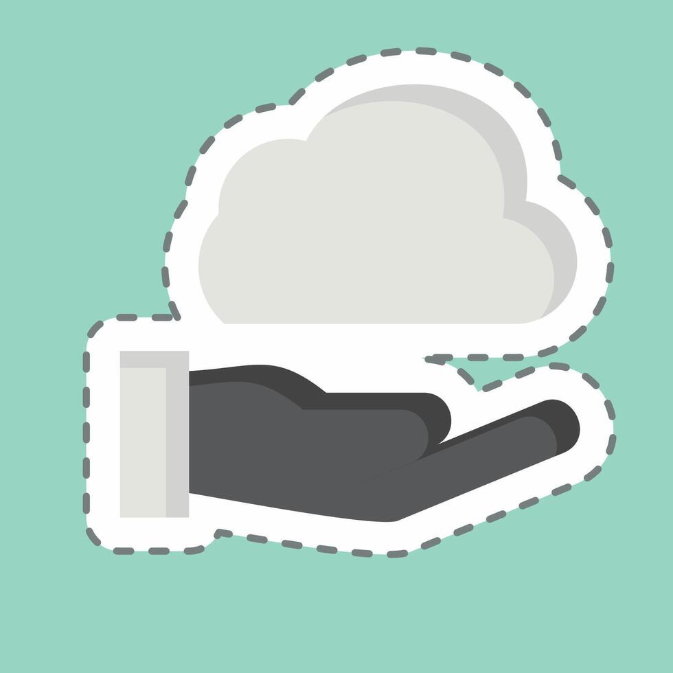 Sticker line cut Share Cloud. related to Network symbol. simple illustration vector